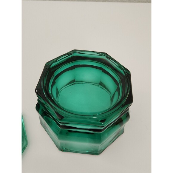 Vintage Indiana Confections Glass Candy Box Evergreen 8 Sided 5 to 6 Inch - Picture 6 of 6